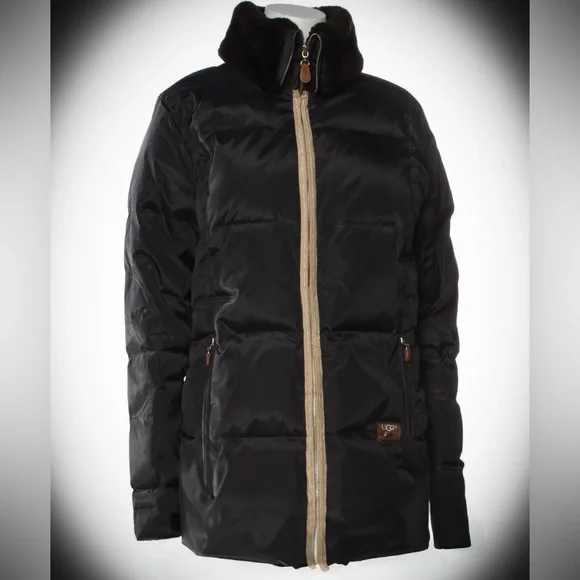 💵 UGG | Vintage Black Puffer Jacket with Faux Fur Collar - Picture 2 of 11